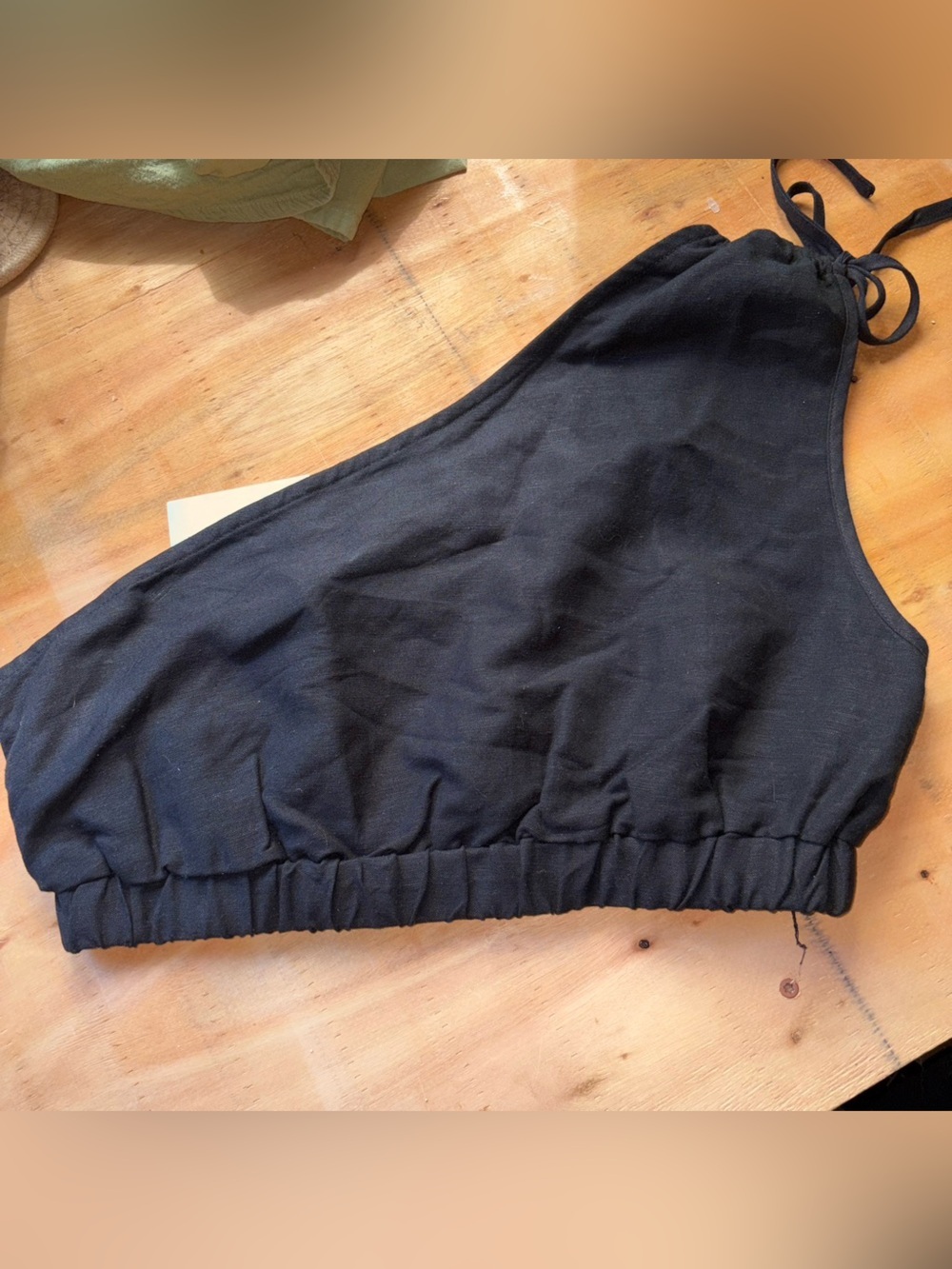 JAXSEA HAWAII NWT Black One Shoulder Crop Top